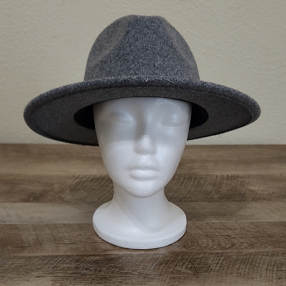Steve Madden Black and Gray Wide-Brimmed Hat